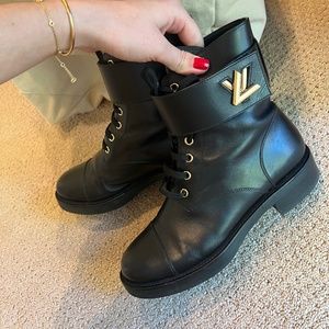 Louis Vuitton Leather Combat Boots